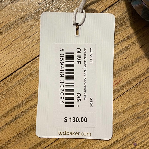 NWT Ted Baker Quiltt Leopard Print Camera HandBag / Bag in Olive - Picture 11 of 12